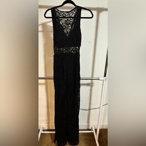 Lace back prom dress